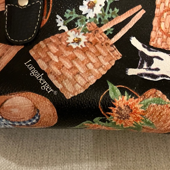 RARE Longaberger barrel purse with basket print all over VGUC - Picture 4 of 13